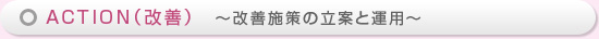 ACTION（改善）　～改善施策の立案と運用～